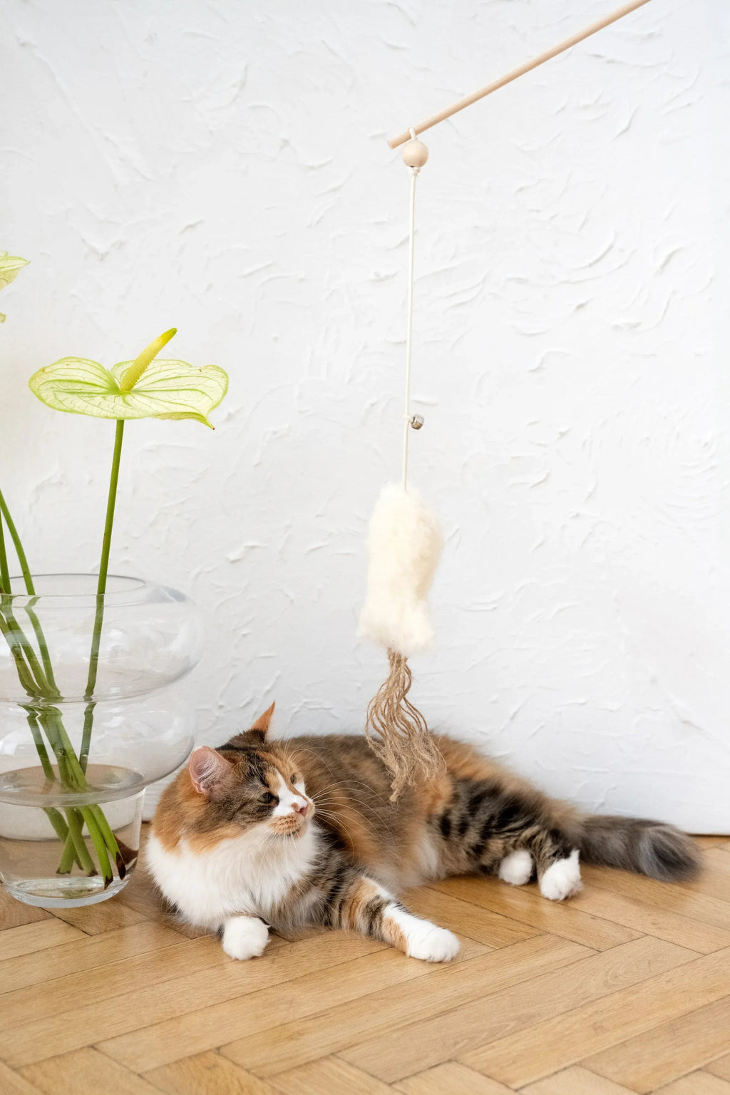 Wollen speelvis voor katten