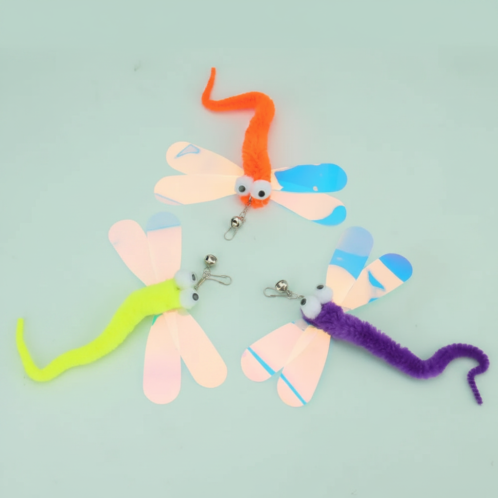 Libelle kattenspeeltjes set van 3 - mintgroene achtergrond